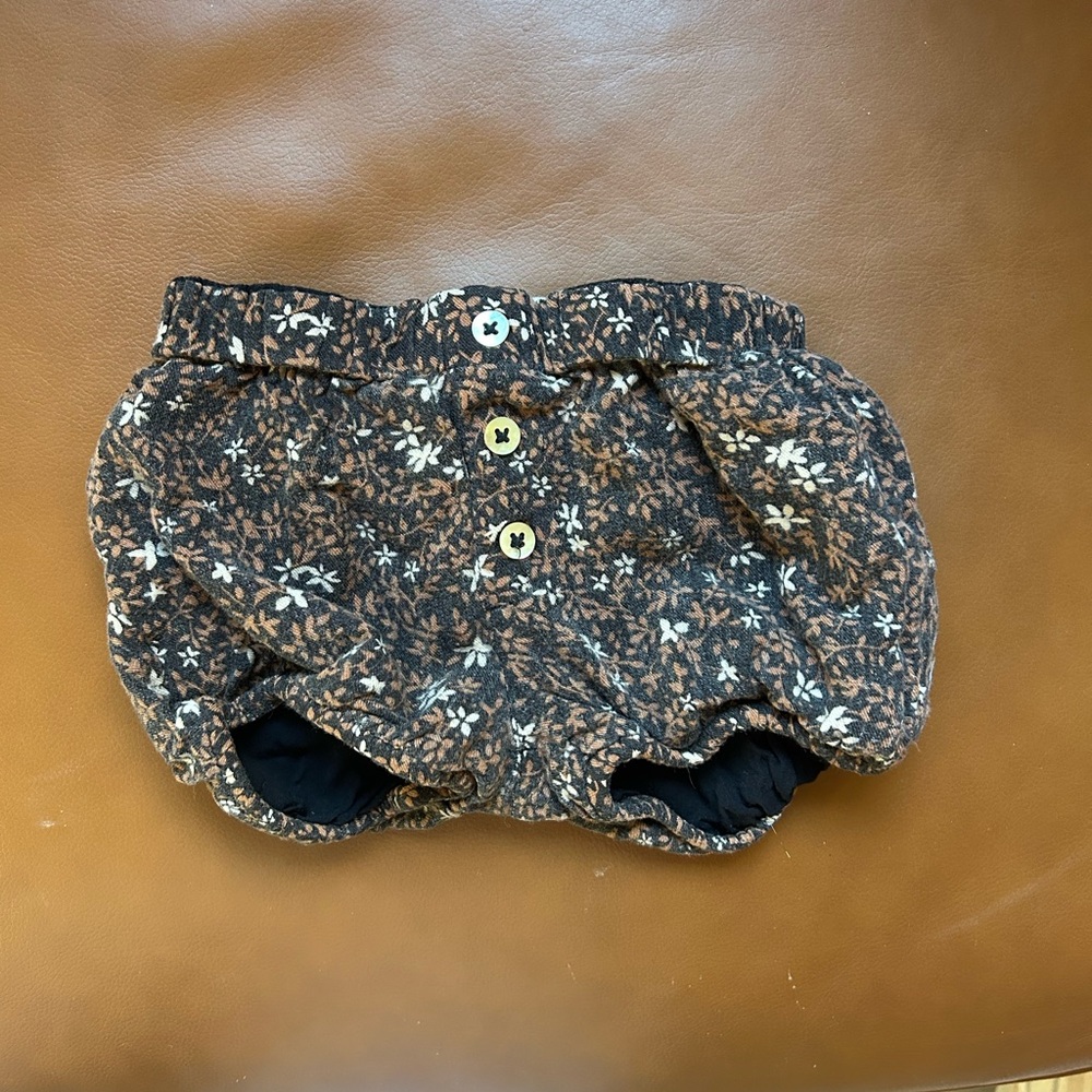 Rylee + Cru Brown Floral Diaper Cover